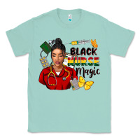 Seafoam Juneteenth black Nurse magic Classic Tee - FaDigitalArtStudio