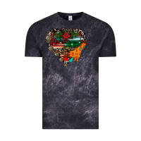 Cloud Black festive western christmas heart Vintage Tee - CowhideDigitalArt
