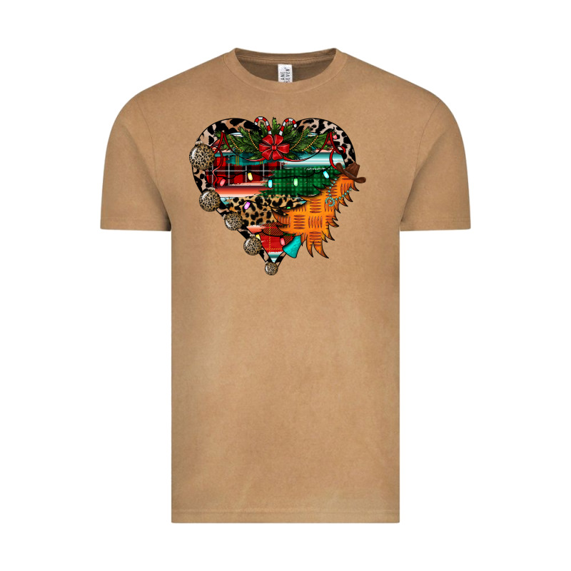 Festive Western Christmas Heart Vintage Tee by CowhideDigitalArt | Teevron