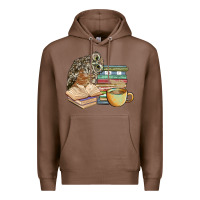 Chestnut owl and books Premium Hoodie - BarkalooDesign