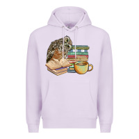 Lilac owl and books Premium Hoodie - BarkalooDesign