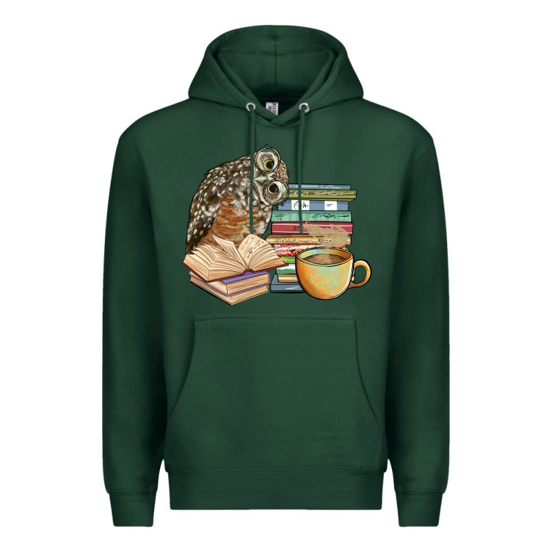 Owl And Books Premium Hoodie by BarkalooDesign | Teevron