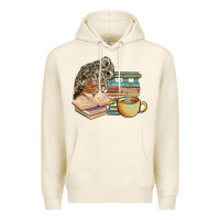 Tofu owl and books Premium Hoodie - BarkalooDesign