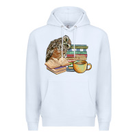 White owl and books Premium Hoodie - BarkalooDesign