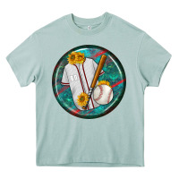 Arona baseball with sunflower round earrings Heavy Core Tee - BundleAndBundleShop