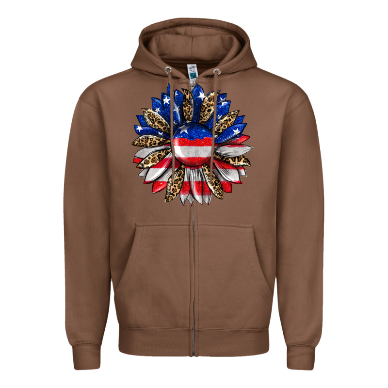 American Flag Leopard Zipper Hoodie by RanaPortraitStore | Teevron