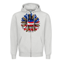 Dove Grey american flag leopard Zipper Hoodie - RanaPortraitStore