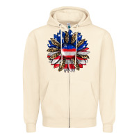 Sandshell american flag leopard Zipper Hoodie - RanaPortraitStore