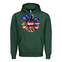 Sports Green american flag leopard Zipper Hoodie - RanaPortraitStore
