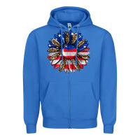 True Royal american flag leopard Zipper Hoodie - RanaPortraitStore