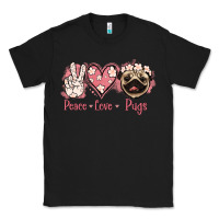 Black Peace Love Pugs Classic Tee - Jasminsmagicworld