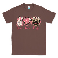 Chestnut Peace Love Pugs Classic Tee - Jasminsmagicworld