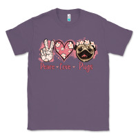 Lavender Peace Love Pugs Classic Tee - Jasminsmagicworld