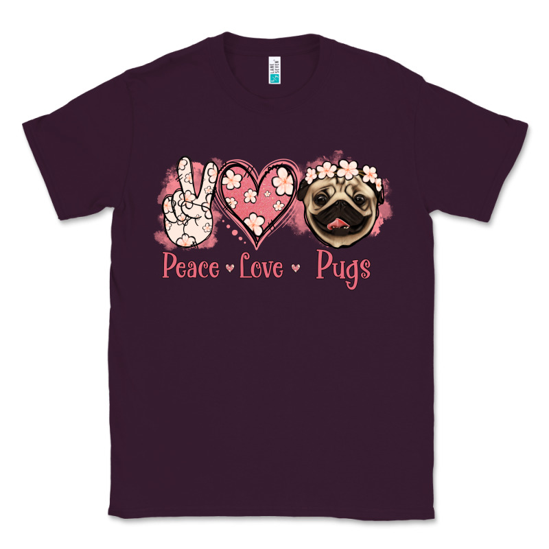 Peace Love Pugs Classic Tee by Jasminsmagicworld | Teevron