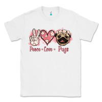 White Peace Love Pugs Classic Tee - Jasminsmagicworld