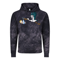 Cloud Black stork with baby boy Vintage Hoodie - BarkalooDesign