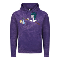 Cloud Purple stork with baby boy Vintage Hoodie - BarkalooDesign