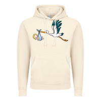 Vintage Artic stork with baby boy Vintage Hoodie - BarkalooDesign