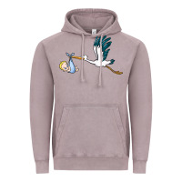 Vintage Zinc stork with baby boy Vintage Hoodie - BarkalooDesign
