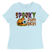 Baby Blue spooky pumpkin Ladies Tee - SublimationCraftShop