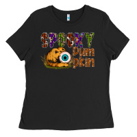 Black spooky pumpkin Ladies Tee - SublimationCraftShop