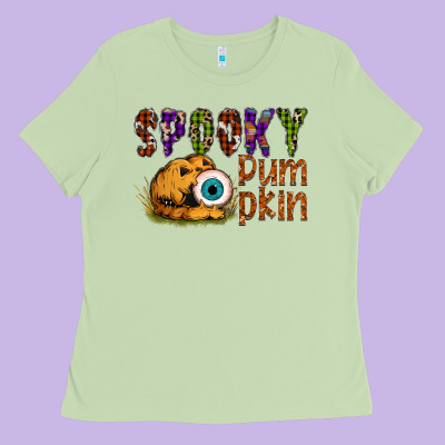 Spooky Pumpkin Ladies Tee Designed By Sublimationcraftshop