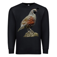 Black California Quail Bird Premium Sweatshirt - RanaPortraitStore