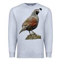 Heather Grey California Quail Bird Premium Sweatshirt - RanaPortraitStore