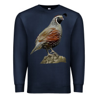 Navy California Quail Bird Premium Sweatshirt - RanaPortraitStore