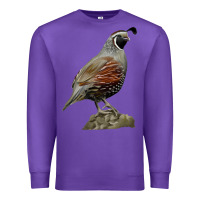 Purple California Quail Bird Premium Sweatshirt - RanaPortraitStore