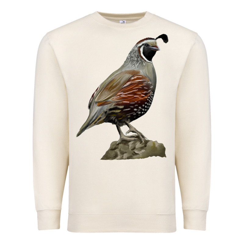 California Quail Bird Premium Sweatshirt by RanaPortraitStore | Teevron