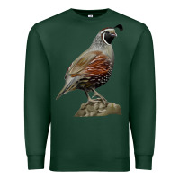 Sports Green California Quail Bird Premium Sweatshirt - RanaPortraitStore