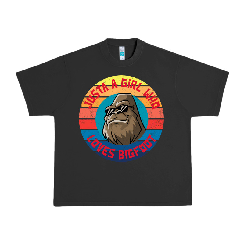 Retro Sunset Just A Girl Who Loves Bigfoot Urban Heavy Tee by artisFamous | Teevron