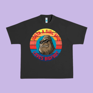 Retro Sunset Just A Girl Who Loves Bigfoot Urban Heavy Tee Designed By Artisfamous