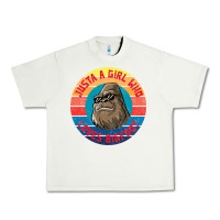 Pistachio Retro Sunset Just A Girl Who Loves Bigfoot Urban Heavy Tee - artisFamous