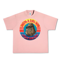 Salmon Retro Sunset Just A Girl Who Loves Bigfoot Urban Heavy Tee - artisFamous