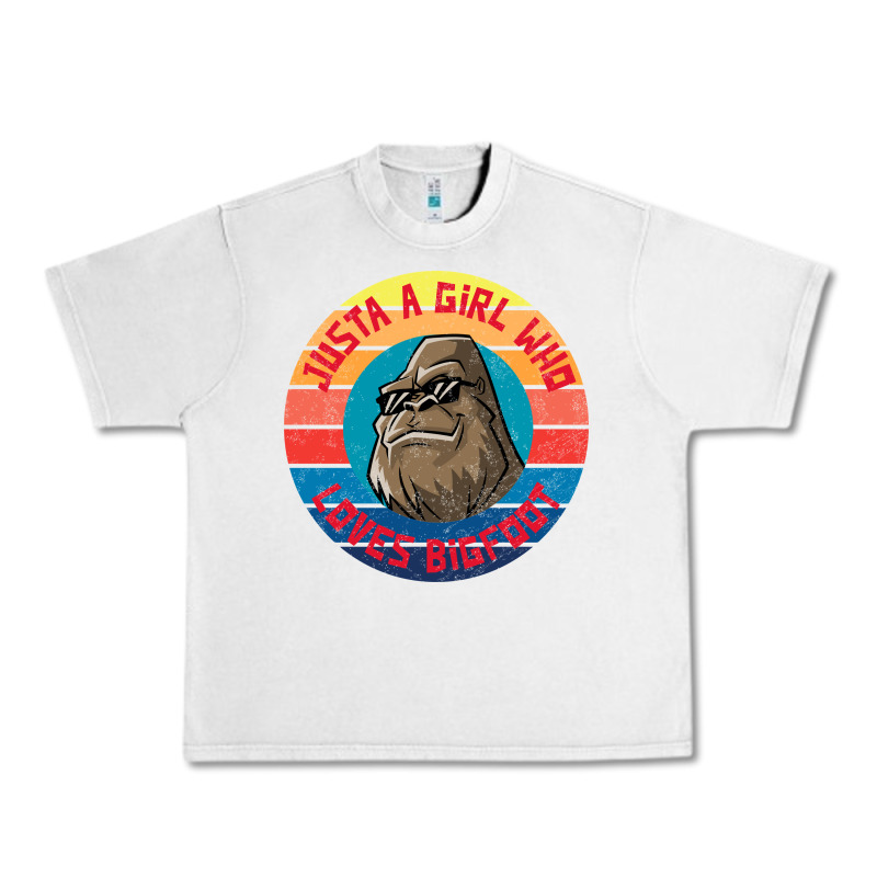 Retro Sunset Just A Girl Who Loves Bigfoot Urban Heavy Tee by artisFamous | Teevron