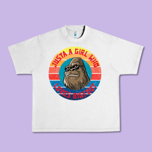Retro Sunset Just A Girl Who Loves Bigfoot Urban Heavy Tee Designed By Artisfamous