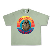Oil Green Retro Sunset Just A Girl Who Loves Bigfoot Urban Heavy Tee - artisFamous