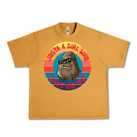 Peanut Butter Retro Sunset Just A Girl Who Loves Bigfoot Urban Heavy Tee - artisFamous