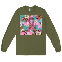 Army Green Breast Cancer Ribbon Stethoscope Long Sleeve Tee - Artiststas