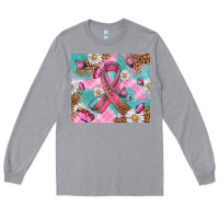 Heather Grey Breast Cancer Ribbon Stethoscope Long Sleeve Tee - Artiststas