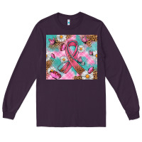 Plum Breast Cancer Ribbon Stethoscope Long Sleeve Tee - Artiststas