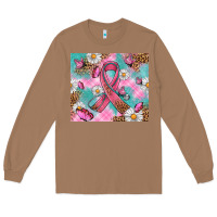 Toasted Coconut Breast Cancer Ribbon Stethoscope Long Sleeve Tee - Artiststas