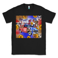 Black Fourth Of July Sunflowers Truck Classic Tee - FaDigitalArtStudio