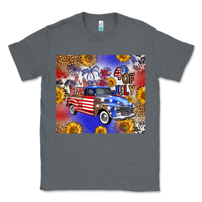 Fourth Of July Sunflowers Truck Classic Tee by FaDigitalArtStudio | Teevron