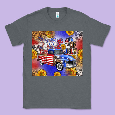 Fourth Of July Sunflowers Truck Classic Tee Designed By Fadigitalartstudio