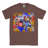 Chestnut Fourth Of July Sunflowers Truck Classic Tee - FaDigitalArtStudio