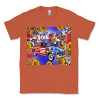 Copper Fourth Of July Sunflowers Truck Classic Tee - FaDigitalArtStudio