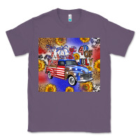 Lavender Fourth Of July Sunflowers Truck Classic Tee - FaDigitalArtStudio